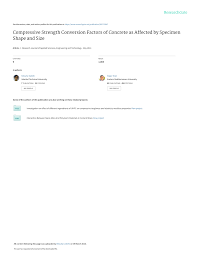 Pdf Compressive Strength Conversion Factors Of Concrete As
