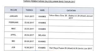 Cinta bulan disember | telefilem. Tarikh Pembayaran Gaji Tahun 2017