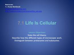 The invention of the microscope made the discovery of the cells possible. 7 1 Life Is Cellular Lesson Objectives State The Cell Theory Ppt Download