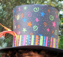 Cut out the center and cut around the larger circle (make sure to keep center cut out). Paper Top Hats