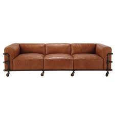 4 Seater Leather Vintage Sofa Fabric Canape Vintage Canape Cuir Canape Style Industriel