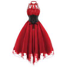 Glamour boutique offer matching garter straps for your stockings and extra corset laces. Summer Corset Style Princess Dress 19 Century Red Black Lace Up Bandage Vintage Goth Punk Grunge Dress Robe Corset Victoriano Plus Size Dresses Aliexpress
