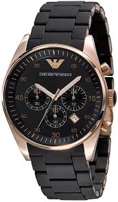 Emporio Armani Watch Men S Chronograph Black Silicone And Stainless Steel Bracelet Ar5905 Erkek Kol Saatleri Erkek Saat Saatler