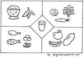 Paud mewarnai gambar makanan 4 sehat 5 sempurna kartun. Contoh Gambar Mewarnai Gambar Menu Empat Sehat Lima Sempurna Kataucap