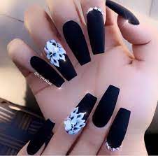 Black coffin nail design ideas. 70 Matte Black Coffin Nail Ideas Trend In Cool 2019 Black Nail Designs Matte Nails Design Black Coffin Nails