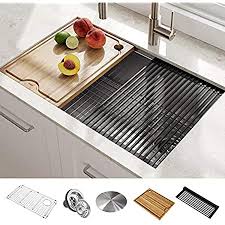 They had the best prices of any on line seller and no sales tax on the order due to out of. Ruvati 32 Inch Workstation Ledge Undermount 16 Gauge Stainless Steel Kitchen Sink Single Bowl Rvh8300 Amazon Com