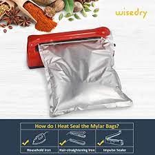 How to seal mylar bags with hair straightener. Wisedry 100 Packs 1 Gallon Mylar Bags 4 Mil 15 X10 With 300cc Oxygen Absorbers Packets For Dehydrated Vegetables Grains Legumes And Emergency Long Term Food Storage Food Grade Buy Online At Best Price