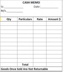 Cash Memo Format In Excel Free Download Memo Format Invoice Format Memo Template