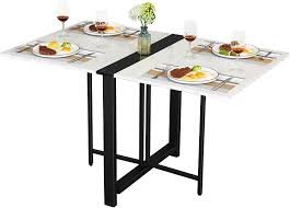 Maybe you would like to learn more about one of these? Amazon Com Tiptiper Folding Dining Table Drop Leaf Table For Small Space Folding Kitchen Table Space Saving Dining Room Table White Marble Veneer Tables