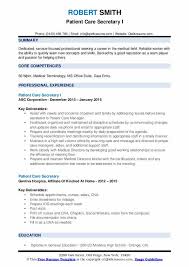 Patient Care Secretary Resume Samples Qwikresume