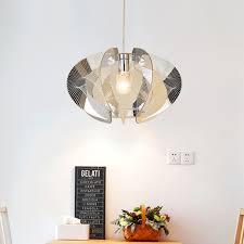 The polished chrome finish, smooth rounded edges and large clear glass shade of this nautical themed pendant light will enhance your dining area or illuminate your hallway and bring a element of. Laser Cut Pendant Lamp Modernist Acrylic 1 Head Chrome Ceiling Hanging Light For Bedroom Beautifulhalo Com