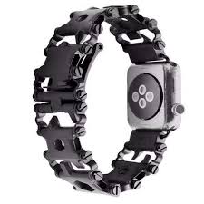 Black Apple Watch With White Band On Wrist Apple Watch Series 5 4 3 2 Band Stainless Steel 22 Multi Function Tools Unique Apple Bracelet Fits 38mm 40mm 42mm 44mm For Men And Women Apple Watch Bands Fashion Watch Bands Men Apple Watch Wristbands