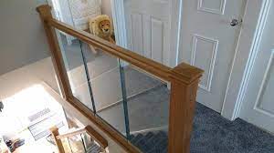 This Finished Oak And Recessed Glass Landing Area Looks Great Glass Stairs Staircase Design Glass Staircase