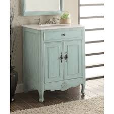 Transforming vintage and antique furniture into vanities and bathroom storage cabinets is a solution many creatives are getting on board with. 26 Benton Collection Daleville L Blue Vintage Bathroom Vanity Sink Overstock 20729035