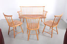 Most sets include a table and coordinating chairs along with a matching buffet, console cabinet or sideboard. Set Of Dining Table Three Chairs And A Bench By Arno Lambrecht For Wk Mobel