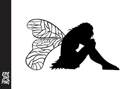 Download Sitting Fairy Silhouette Graphic By Arsa Adjie Creative Fabrica Yellowimages Mockups
