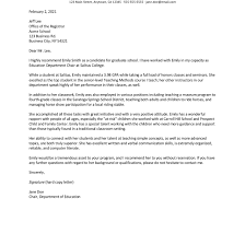Admission letter is written by students, seeking admission to their desired courses, to the college management or authority. Sample Recommendation Letter For Graduate School
