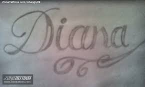 Tattoo Flash Of Names Diana