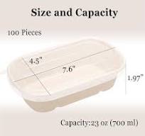 Amazon.com: 100 Pack 23 Oz Disposable Meal Prep Containers ...
