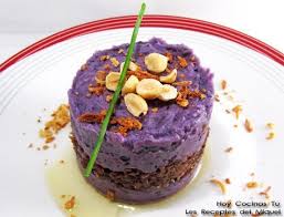 Hoy Cocinas Tu Parmentier De Patata Violeta Y Pato Confitado Receta Recetas Gourmet Tapas Y Aperitivos Recetas De Cocina Francesa