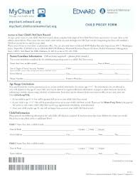 Fillable Online Mychart Child Proxy Form Edward Hospital