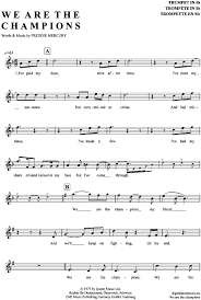 We Are The Champions Trompete In B Queen Pdf Noten Klick Auf Die Noten Um Reinzuhoren Noten Und Pla Saxophon Noten Klarinette Noten Querflote Noten
