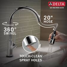 Delta faucet is hoping their latest touch20 technology (official site) improves your kitchen faucet experience. Single Handle Pull Down Kitchen Faucet With Touch2o Technology 9159t Dst Delta Faucet