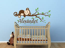 Girl Monkey Decal Girls Nursery Wall Decal Monkey Name Wall Decal Monkey Nursery Wall Decal Monkey Nursery Monkey Nursery Theme Baby Nursery