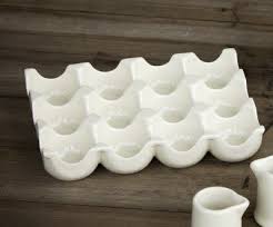 Farmhouse White Porcelain Egg Carton These Crates Make It Quick And Easy To Grab An Egg And They Look Awesome Use Both Ceramic Egg Holder Egg Holder Egg Carton