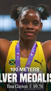 Tina Clayton has made Jamaica proud! , With a personal best of 10.76s, she  powered her way to silver in the women’s 100m final at the  #WorldAthleticsChamps, her first senior global medal., This is a ...