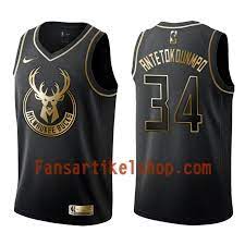 Giannis antetokounmpo official nba stats, player logs, boxscores, shotcharts and videos. Nba Milwaukee Bucks Trikot Giannis Antetokounmpo 34 Nike Schwarz Golden Edition Swingman Herren