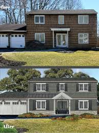 Find small farmhouses, 2 story mansions w/modern open concept floor plan &more! 14 Charming Colonial Style Houses With Photos Ideas Brick Batten In 2021 Colonial Style Homes Painted Brick House Exterior House Renovation
