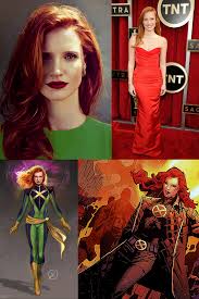 Jean grey is an evolved mutant with powerful telekinetic and telepathic abilities, further enhanced by the cosmic energies of the phoenix force. Is Anyone Else Disappointed That Jessica Chastain Was Cast In Dark Phoenix As A Random Alien Despite Visually Being Perfect As An Older Jean Grey Bottom Left Art By Lukas Werneck