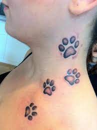 Placement Of Top One Pawprint Tattoo Print Tattoos Neck Tattoo