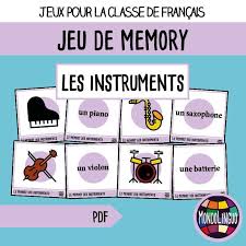 Jeu De Memory Fle Les Instruments De Musique Mondolinguo Francais Memories School