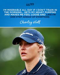 Before playing her first round at the HSBC Women's World Championship in 80  degree weather, Charley Hull ran a 5k. She shot a bogey-free 69 🤯 She's  running a 12k before Round 2 👀