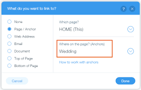 Anchor links, also referred to as jump menu links or table of contents, are links that instantly take you to a specific part of the page (or an. Wix Editor Linking An Element To An Anchor Help Center Wix Com