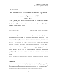 Pdf The Performance Of National Identification And Registration Authority In Uganda 2016 2017