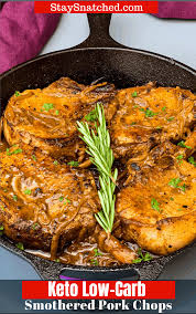 Keto Low Carb Smothered Pork Chops Is A Quick And Easy Pan Fried Recipe That Uses Either Pork Loin Chops Recipes Low Carb Pork Chops Low Carb Pork Chop Recipe