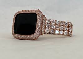 Maybe you would like to learn more about one of these? Apple Watch Band And Or Rose Gold Lab Diamond Apple Watch Bezel Cover Iphone Iwatch Band Bling 38 40 42 44mm Case Gift For Her Rpb1