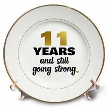 Why is steel the original 11th year anniversary gift? 3drose 11 Years Still Going Strong Eleventh 11th Wedding Anniversary Gift Porcelain Plate 8 Inch