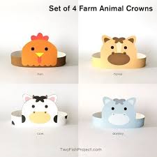 Birthday Crown For Boy Printable Printable Masks Kids Boys Girls Adults Birthday Party Etsy Crafts For Kids Mask For Kids Farm Animals