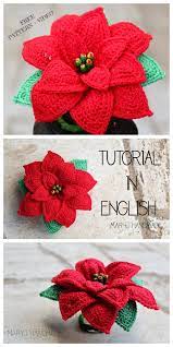 Christmas Crochet Poinsettia Flower Free Pattern Video Christmas Crochet Patterns Free Christmas Crochet Patterns Crochet Wreath Pattern