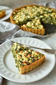 Spinach Ricotta And Feta Quiche Spanakopita Tart Domestic Gothess Quiche Recipes Recipes Tart Recipes