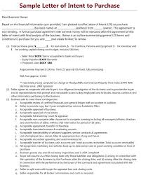Business Purchase Letter Of Intent Free Templates Word Pdf