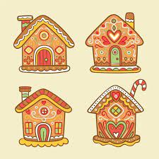 Free Vector Hand Drawn Gingerbread House Collection Christmas Scrapbook Gingerbread Crafts Gingerbread House