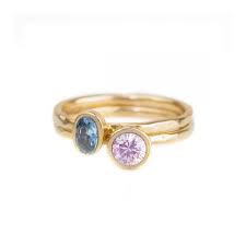 Save $2.00 with coupon (some sizes/colors) Stackable Birthstone Ring For Mom Hammered Gold Plated