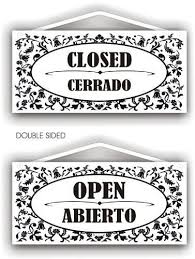 Abierto Cerrado Open Closed Double Sided Bilingual Sign By Mysigncraft Frases De Vacaciones Cerrado Por Compras