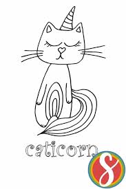Can you print a unicorn coloring page in adobe reader? Free Caticorn Unicorn Coloring Page Stevie Doodles Free Printable Coloring Pages