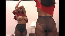 Busty blonde milf teases in sheer black pantyhose. Busty Blonde Milf Teases In Sheer Black Pantyhose